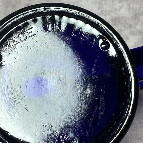 Vintage Boeing Cobalt Blue Glass Mug With Gold Trim - Picture 6 of 13